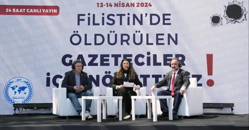 Filistin'de öldürülen gazeteciler için tepki yayını başladı