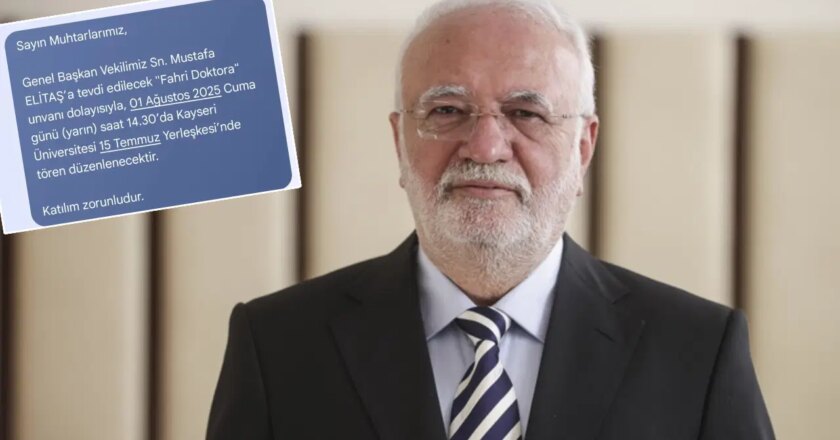 Mustafa Elitaş'ın fahri doktora töreni … Thekp'den Muhtar'a “Katılım zorunlu”! – Türkiye haberlerini kırmak